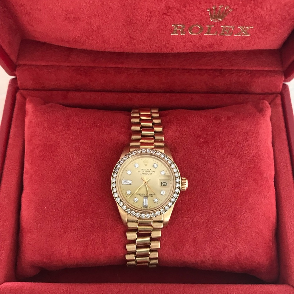 Rolex 18K yellow gold President Datejust Ladies Watch 26mm with diamonds